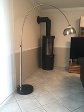 Bogenlampe Edelstahl, Fuß Marmor