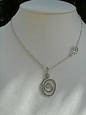Silber Kette mit Spiral-Anhänger, handgefertigt, Designerschmuck, Sterlingsilber