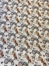 Musselin Stoff  Bauernhof