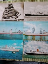 Schiffs-Postkarten-Set, 6 Karten, ca. 60 Jahre, akzeptabel, historische Schiffe 
