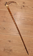 antiker Gehstock Jägerstock Spazierstock Horngriff Wanderstock Jäger Horn Geweih