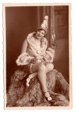 Foto AK 1929 Dame mit Sektglas