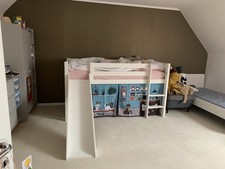 Hochbett mit Rutsche, Weiß 