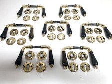 1 v. 7 Türgarnitur / Türbeschläge / Türdrücker / Türklinken / alte Originale