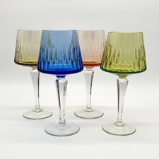 4 Kristallglas Römer • Römerglas • Uranglas • Weinglas • Vintage • Glas • Bunt