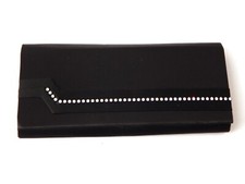 Satin-Clutch Satintasche 23x10,6x2,8 cm mit Strass + passendem Münz-Portemonnaie