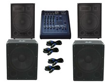 Das PA  Powermixer Musik Anlage 3 Wege 30 cm Boxen 38 cm Subwoofer 2900 Watt
