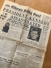 Rare Original USA J. F. Kennedy President Assassination Newspaper Greece 1963