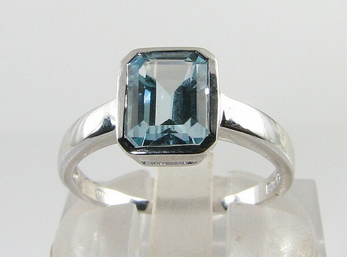 9ct weißgold blautopas - 9ct,