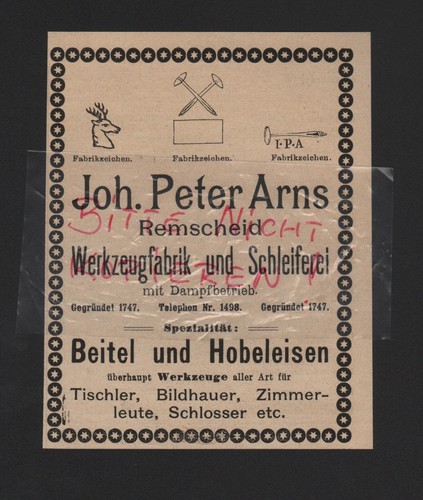 Remscheid werbung 1909 - remscheid,,