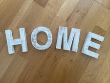Holzbuchstaben HOME weiss Wand Deko Aufstellen Schriftzug Holz Buchstaben 