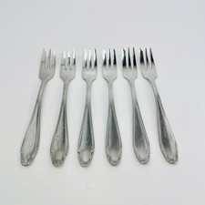 ABS 750 Barock DDR Besteck 6 Kuchengabeln Edelstahl rostfrei - L 14,6 cm