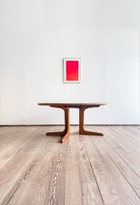 Großer Ovaler Ausziehbarer Mid Century Teak Esstisch, Danish Design Tisch