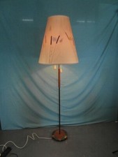Stehlampe Um 1950 Antik Messing Pappschirm Bemalt Design Lampe Edel Leuchte HR9