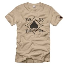JG 53 Pik As Jagdgeschwader 53 Wappen Emblem  - T Shirt Herren khaki #1718