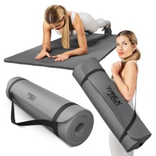 Gymnastikmatte extra dick 2cm und weich Fitnessmatte 190x80x2 cm grau TREX SPORT