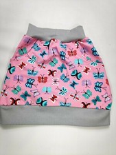 Rock handmade rosa mit bunten Schmetterlingen Winterrock, Sommerrock