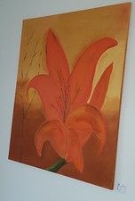 Ölbild Handarbeit Unikat 100x120cm orange Lilie