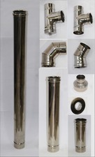 Pelletrohr DN 100 Edelstahl Pellet Ofenrohr Bogen Wandfutter Rosette