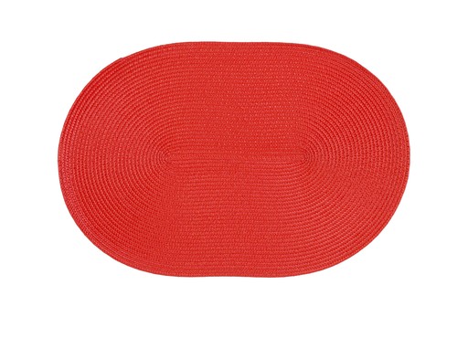 Tischset oval polypro rot 6 - tischset, rot,