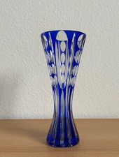 Bleikristall Vase  blau