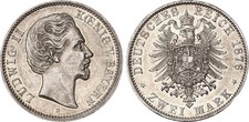Bayern mark silber 1876 d - 2,