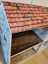 Alte Dachziegel auf Karton 49,5 x 31,5 cm - Miniatur Puppenhaus Puppenstube 1:12