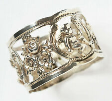 Serviettenring Silber Rokokostil durchbrochen Putti Engel Rosen 17,9 g