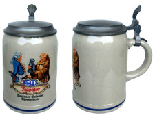 Originaler älterer Werbe-Bierkrug "PAULANER SALVATOR THOMASBRÄU MÜNCHEN" Werbung