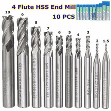 10tlg Wolframcarbid 4 Nuten