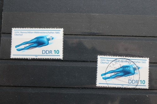 Ddr 1985 briefmarke rennrodel - briefmarke, "rennrodel