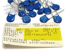 40x Keramik Scheiben-Kondensator Roederstein WY, 4700 pF = 4.7 nF / 250 VAC, NOS