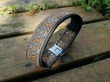 Hundehalsband extra breit 4cm Alu-Klickverschluss weich gepolstert verstellbar