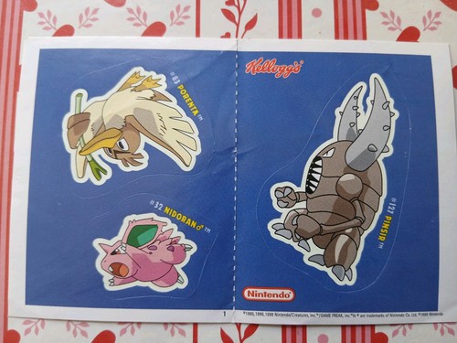 Kelloggs nintendo pokemon blue - pokemon,