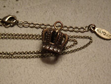 HULT Quist-lange Kette mit Anhänger Krone, 8 Streben + Strasssteine, 74cm