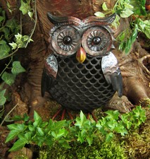 Gartenfigur eule metall 23cm - eule,