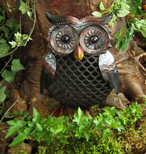 Gartenfigur Eule Metall 23cm Figur Metallfigur Deko sitzend Gartendeko Dekofigur