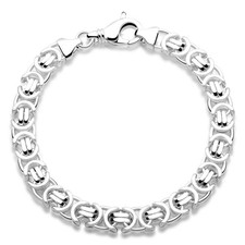 Etruskerarmband 8,5mm Königsarmband  Flach Massiv 925 Silber Damen Herren