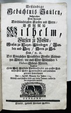 Leichenpredigten auf Wilhelm, Fürsten zu Nassau + Elisabeth Charlotte -  1720-24