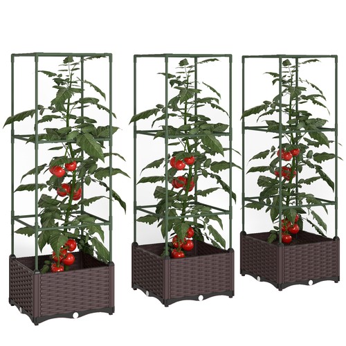 Hochbeet mit rankgitter 3er - hochbeet,