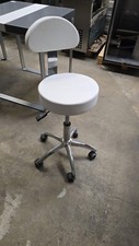 1 Arbeitshocker Kosmetikhocker Kosmetik Sattel Hocker WEISS + Rückenlehne TOP