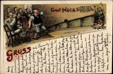 Ak Gut Holz, Kegelbahn, Kegler - 10493137