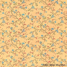 41195 - Tapete MINI MUNDUS für Puppenhaus Puppenstube "Blumen mit Ranken" 1:12