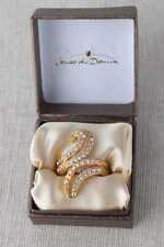 Senso di Donna großer vergoldeter Ring mit Strasssteinen Modeschmuck Größe 57