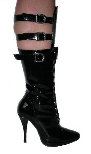 Schwarze lack stiefel - lack,