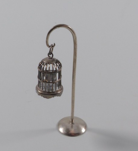 Silber miniatur vogelkäfig - silber,