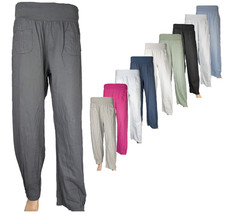 100% Leinen luftige Damenhose