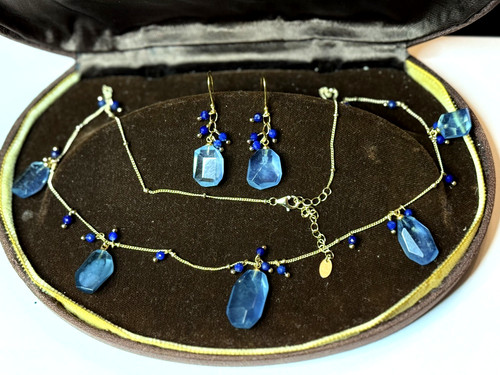 Set kette ohrringe aquamarin - kette,