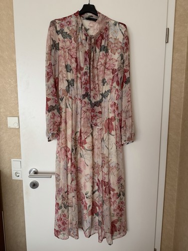 Zara kleid maxi langarm beige - maxi,