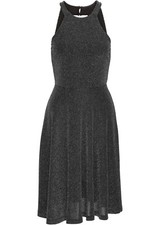 Damen kleid schwarz glitzer - schwarz,